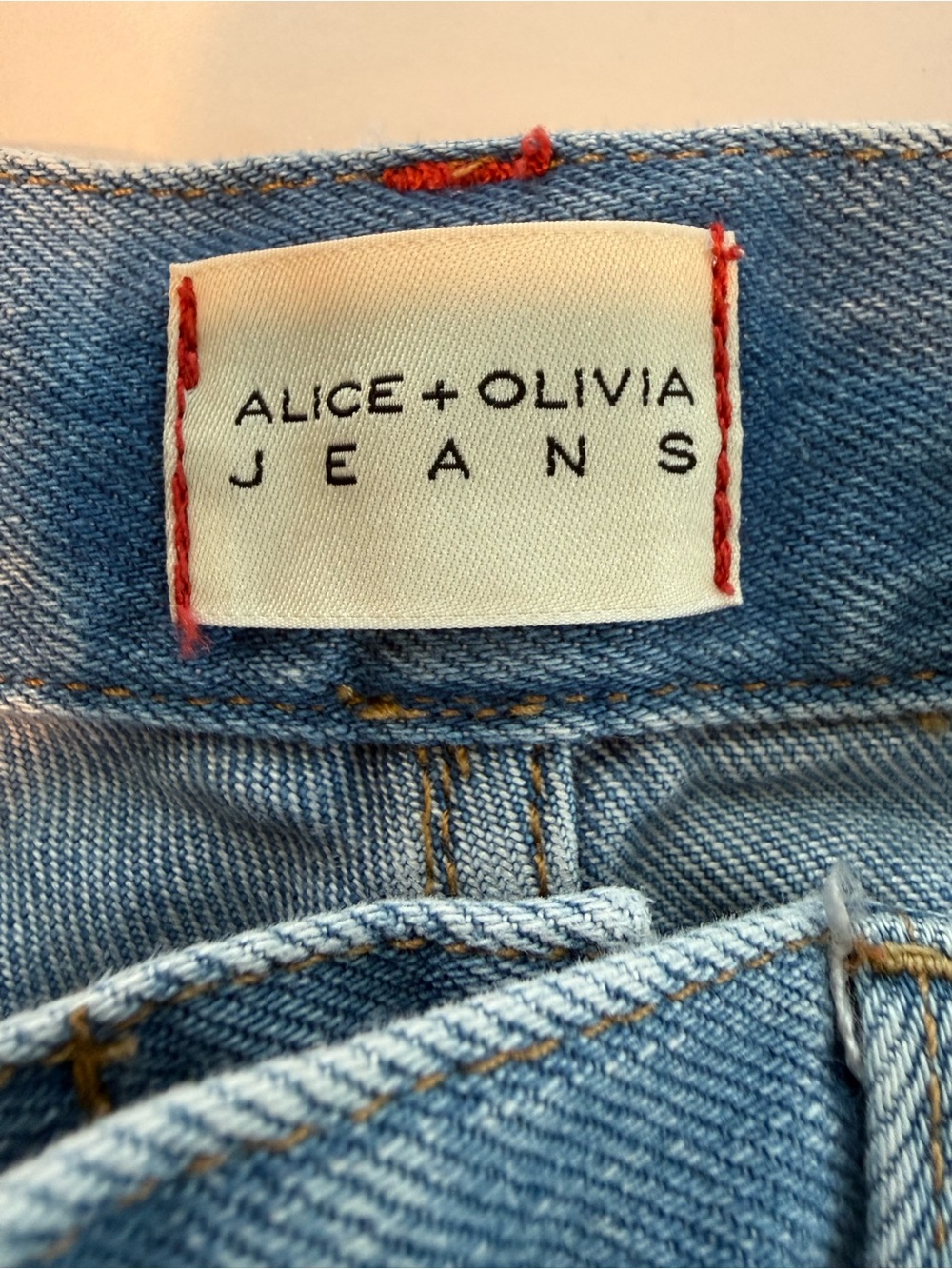 Alice + Olivia Cay Baggy Cargo Jeans Brea Blue Wide Leg Denim Size 24 - Picture 3 of 9